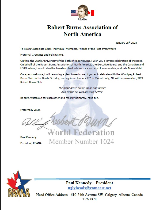 Robert Burns Association of North America